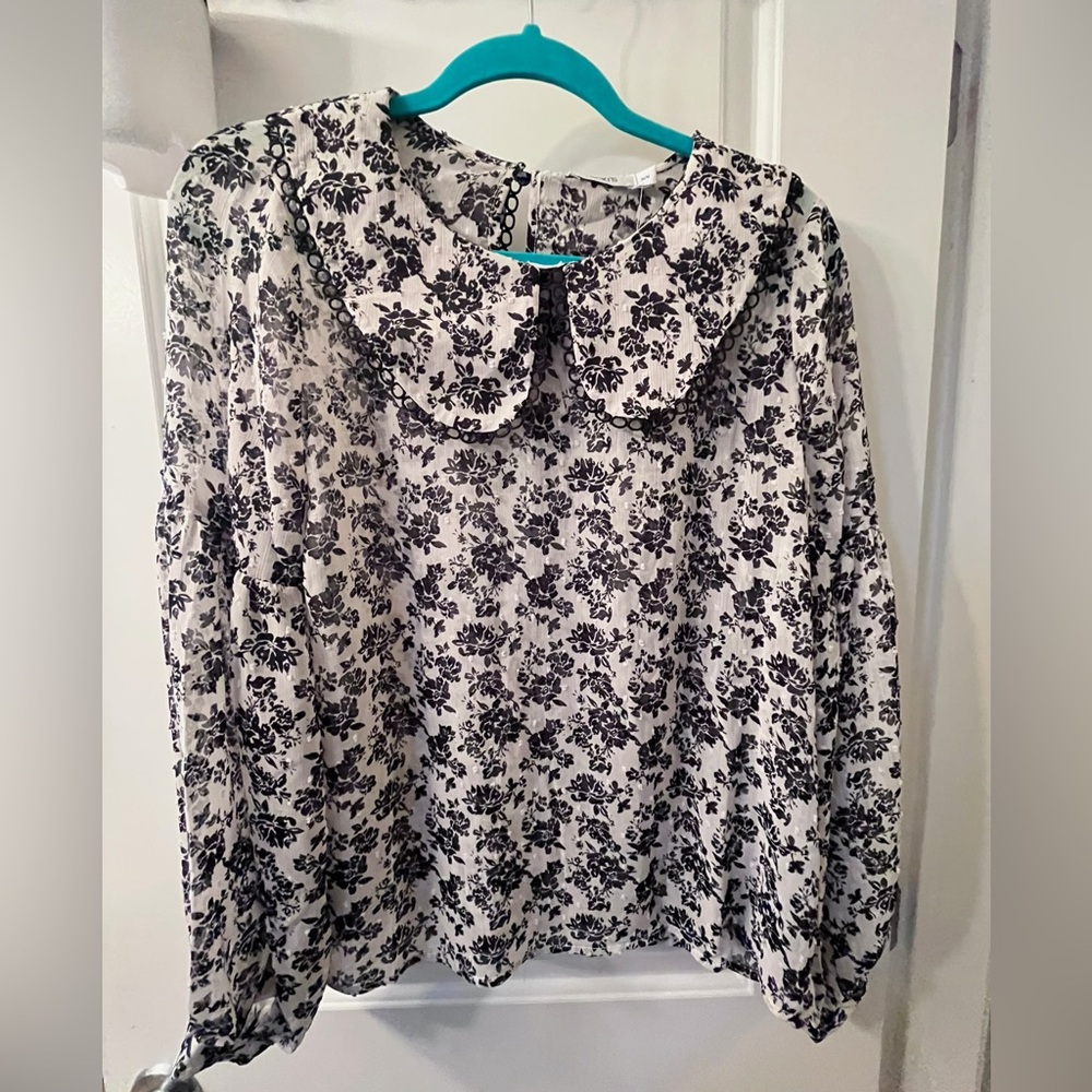 Ricki's Black and White Floral Blouse